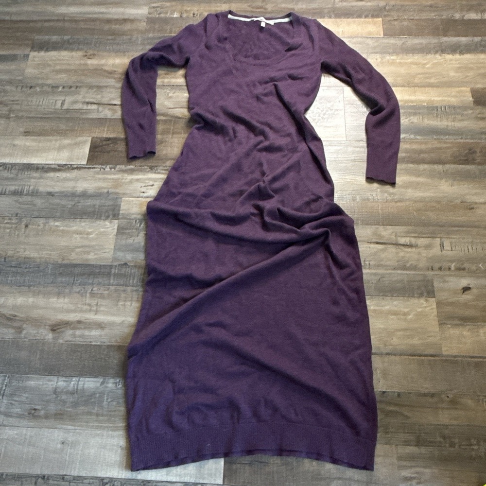 VICTORIA'S SECRET PLUM COLOR COTTON CASHMERE BLEND KNIT MAXI SWEATER DRESS Sz S